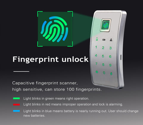 KR-S80-E111PF-BT Numeric Fingerprint Bluetooth cabinet lock