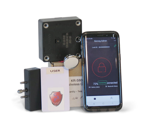 KR-S80F-BT Flush Mount Remote Reader + Bluetooth RFID Cabinet Lock - Gage Safe Products